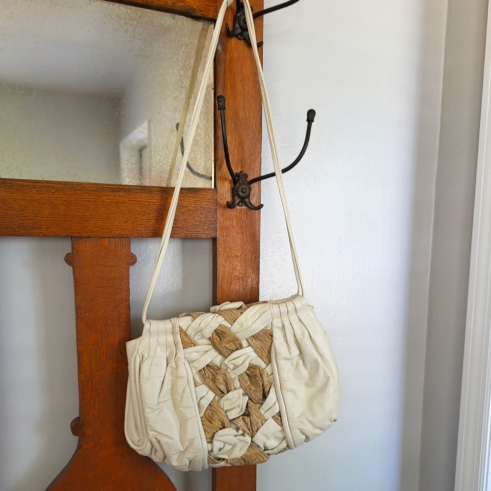 Vintage Seven Handbags by Dimitri Leather Braided Bag